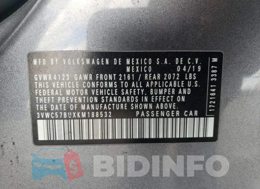 3VWC57BUXKM188532 Photo# 10