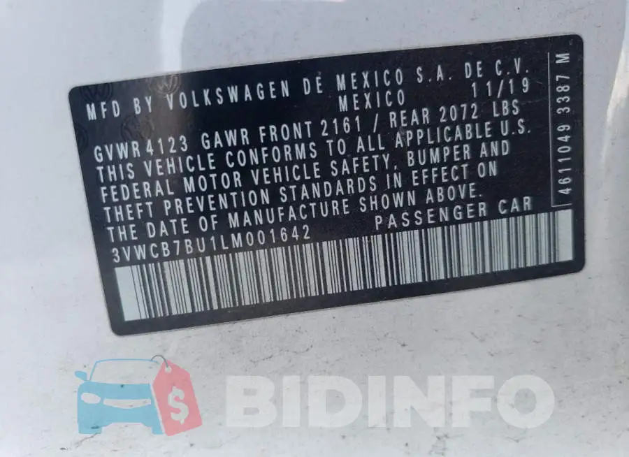 3VWCB7BU1LM001642 Photo# 10