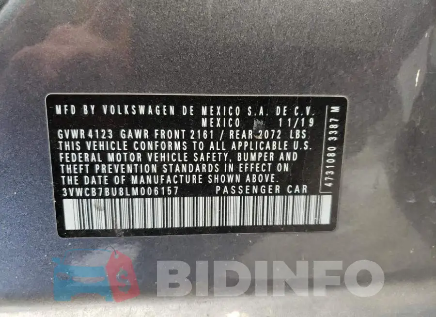 3VWCB7BU8LM006157 Photo# 10
