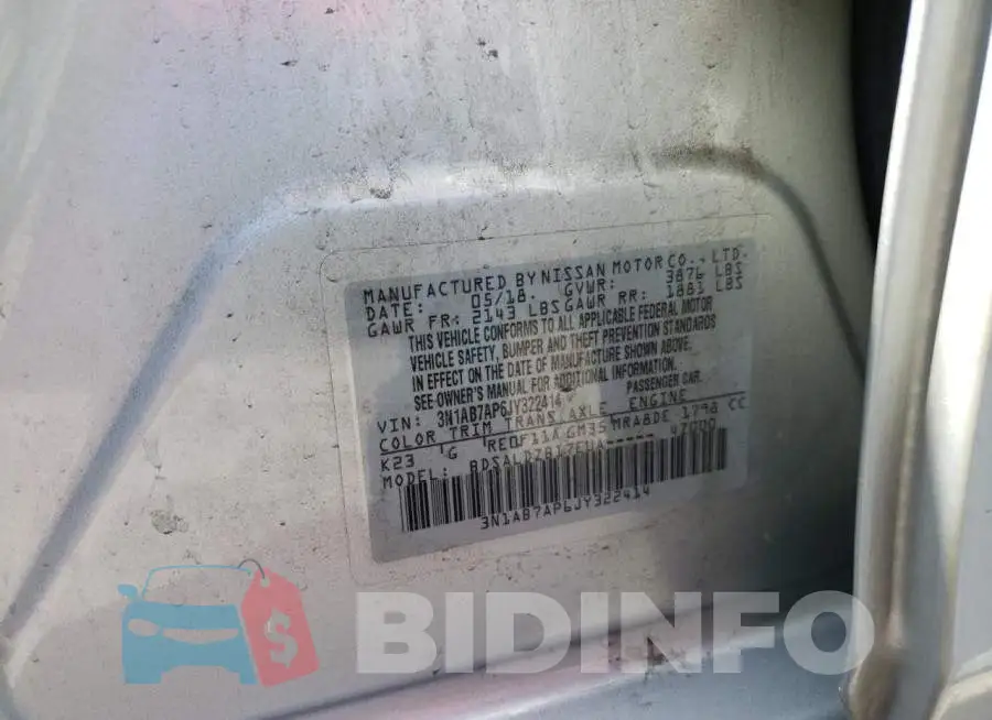 3N1AB7AP6JY322414 Photo# 10