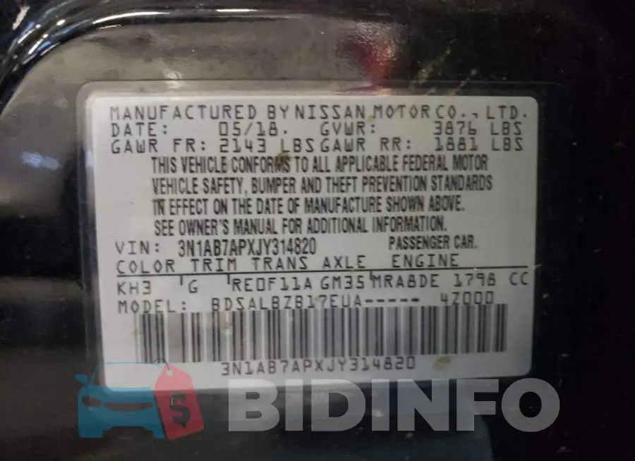 3N1AB7APXJY314820 Photo# 10