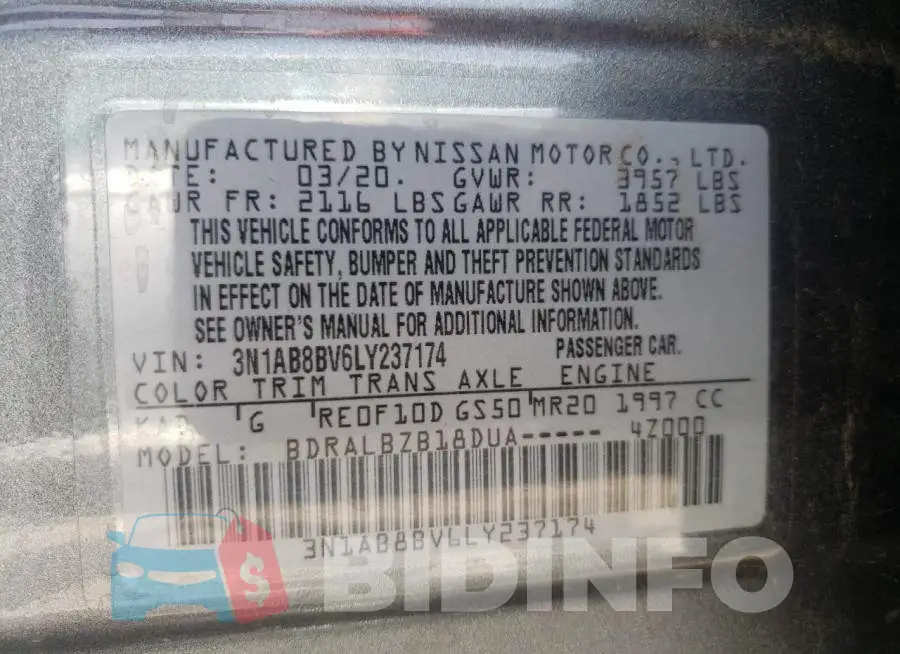 3N1AB8BV6LY237174 Photo# 10