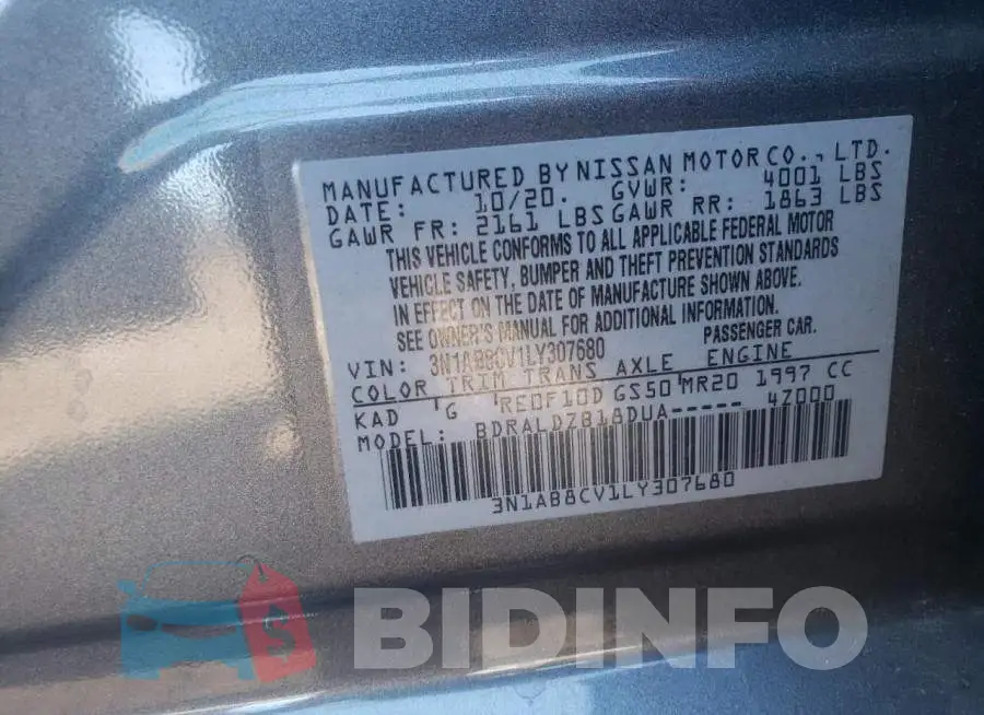 3N1AB8CV1LY307680 Photo# 10