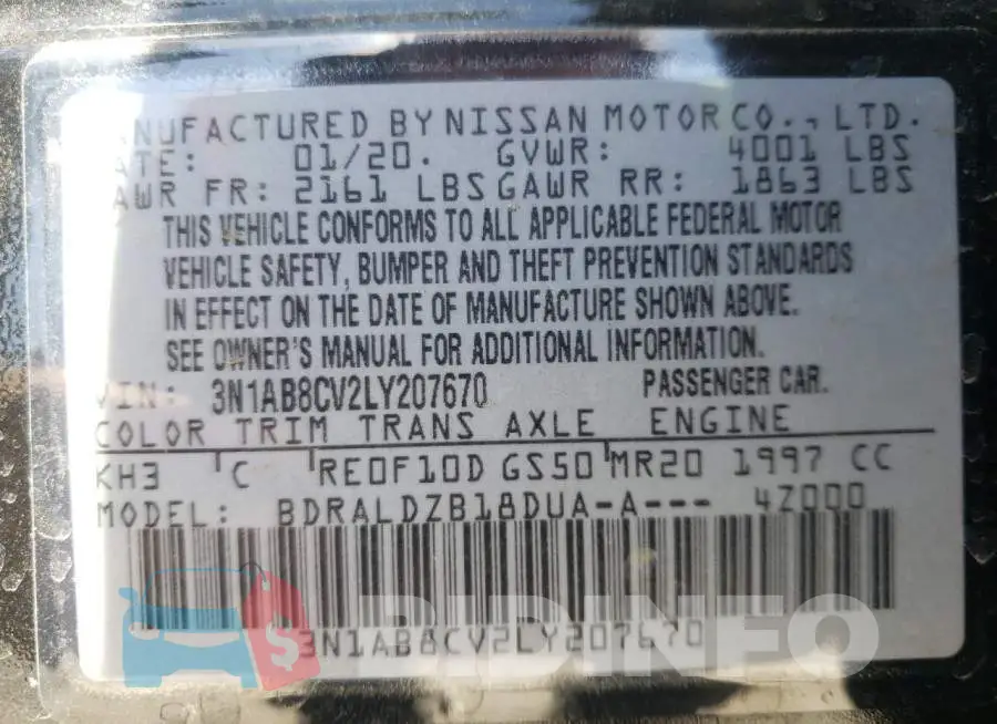 3N1AB8CV2LY207670 Photo# 10