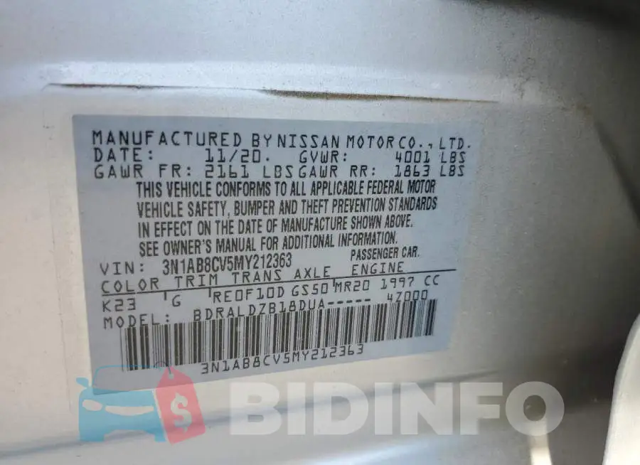 3N1AB8CV5MY212363 Photo# 10
