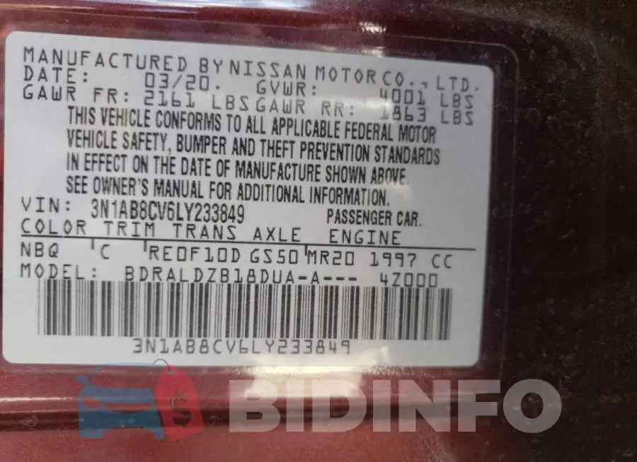 3N1AB8CV6LY233849 Photo# 10