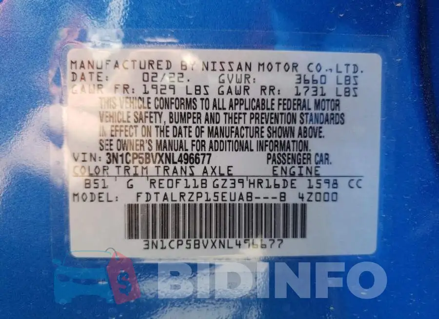 3N1CP5BVXNL496677 Photo# 10