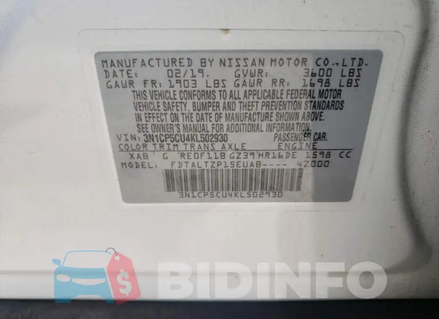 3N1CP5CU4KL502930 Photo# 10