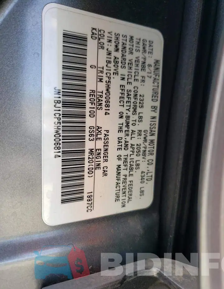JN1BJ1CP5HW006814 Photo# 10