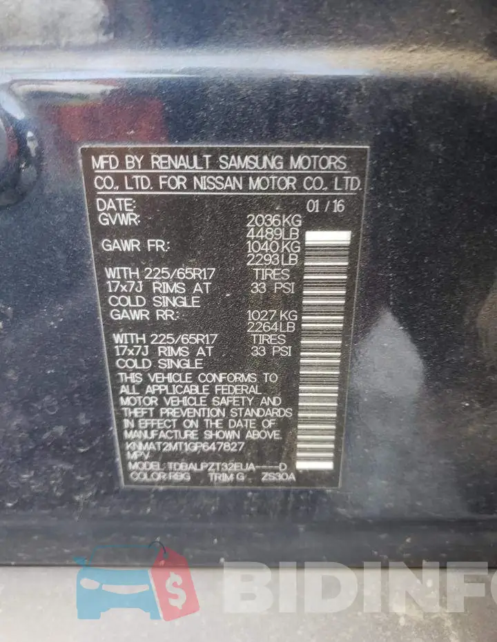 KNMAT2MT1GP647827 Photo# 10