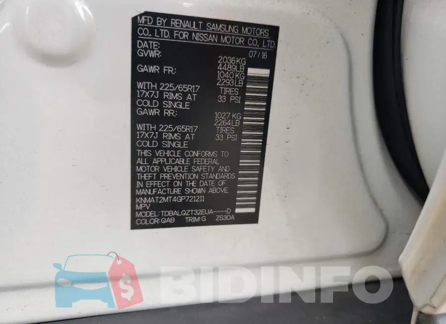 KNMAT2MT4GP721211 Photo# 10