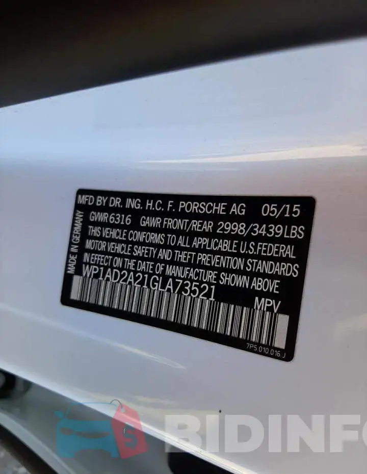WP1AD2A21GLA73521 Photo# 10
