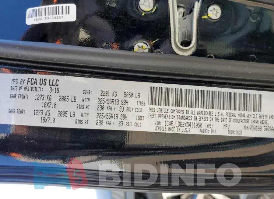 1C4PJLDB2KD411050 Photo# 10