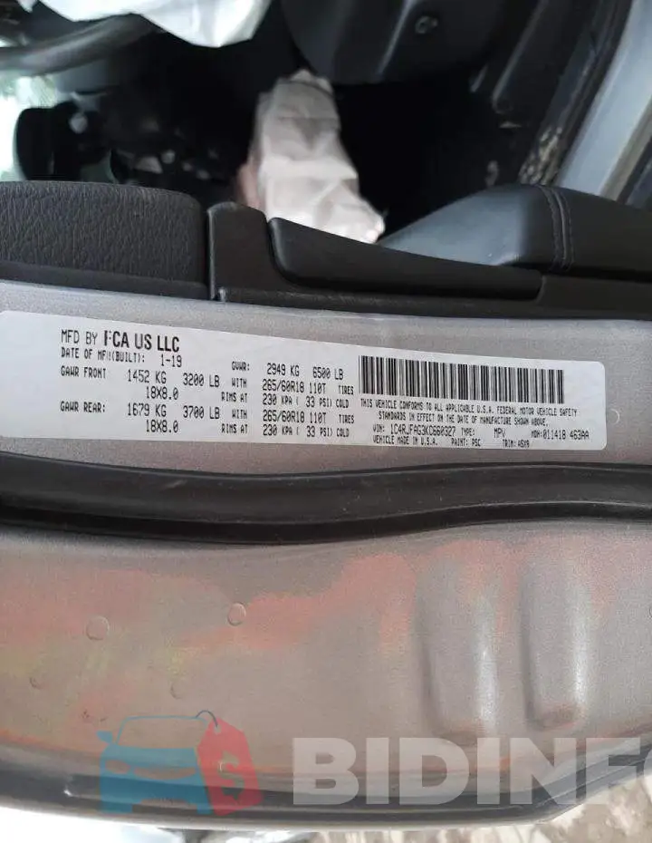 1C4RJFAG3KC660327 Photo# 10