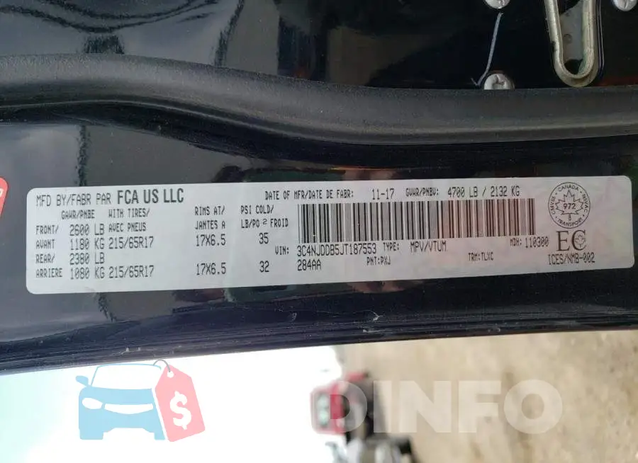 3C4NJDDB5JT187553 Photo# 10