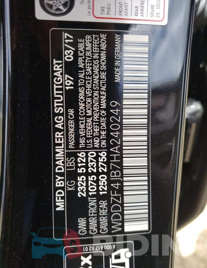 WDDZF4JB7HA240249 Photo# 10