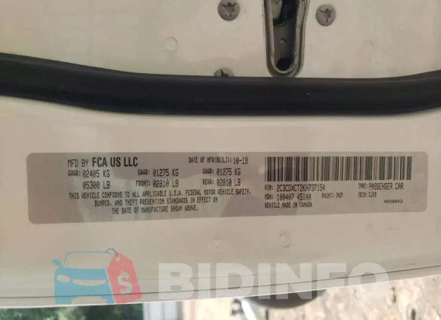 2C3CDXCT2KH737154 Photo# 10