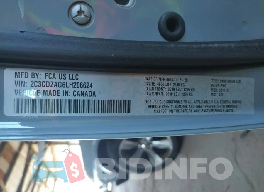 2C3CDZAG6LH206624 Photo# 10