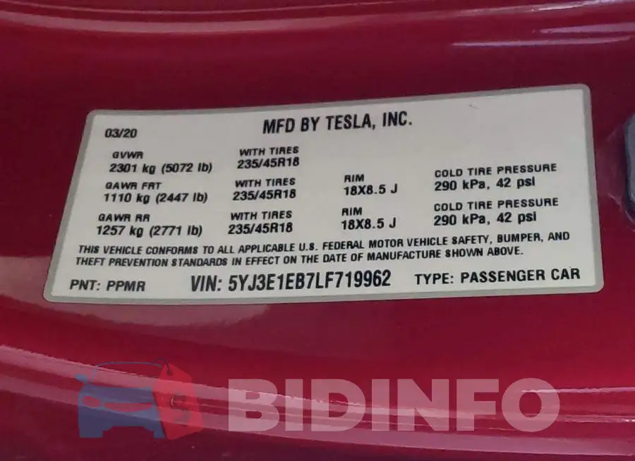 5YJ3E1EB7LF719962 Photo# 10