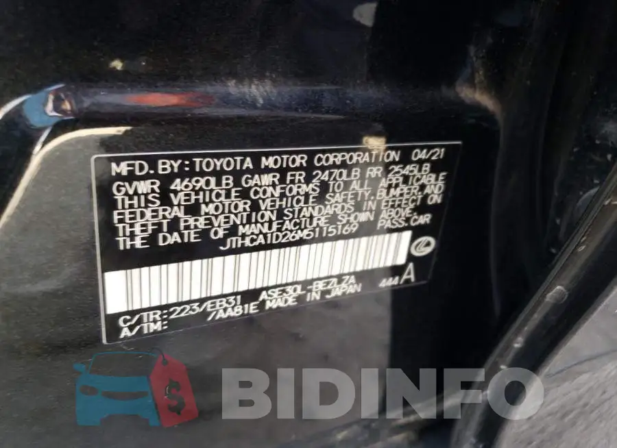 JTHCA1D26M5115169 Photo# 10