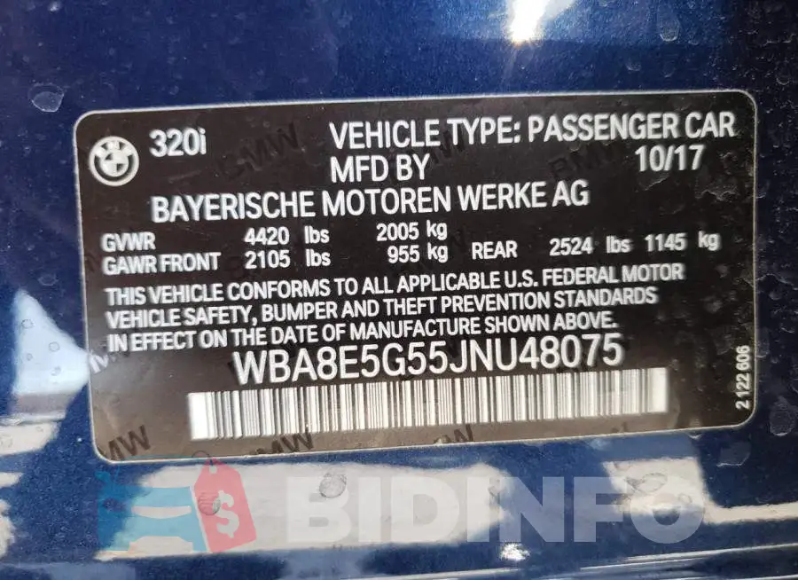 WBA8E5G55JNU48075 Photo# 10