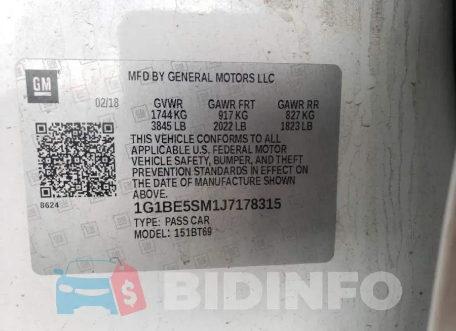 1G1BE5SM1J7178315 Photo# 10