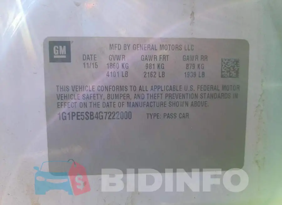 1G1PE5SB4G7222000 Photo# 10