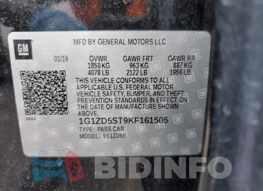 1G1ZD5ST9KF161505 Photo# 10