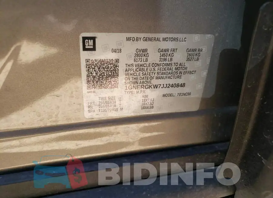 1GNERGKW7JJ240848 Photo# 10