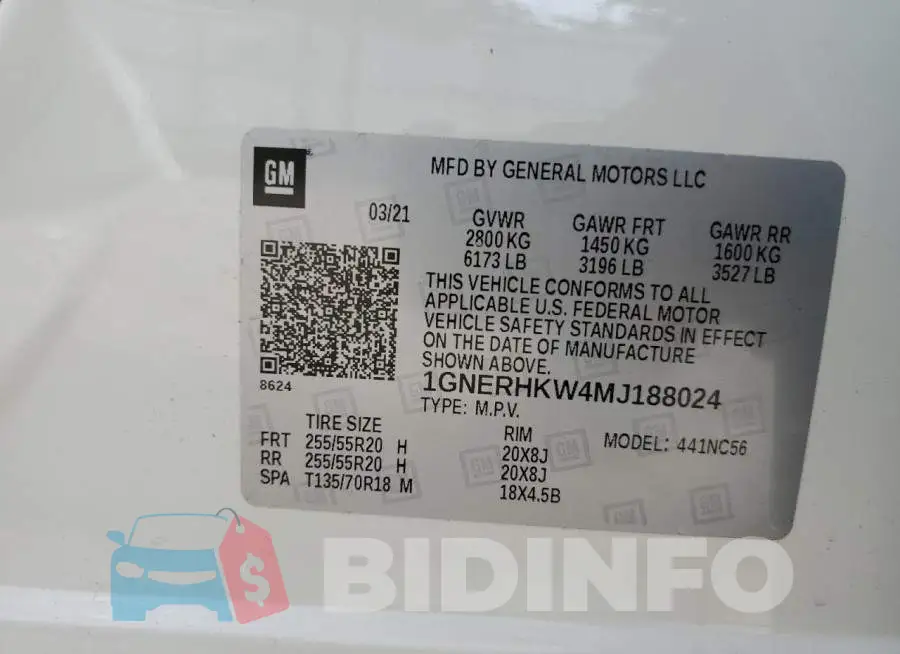 1GNERHKW4MJ188024 Photo# 10