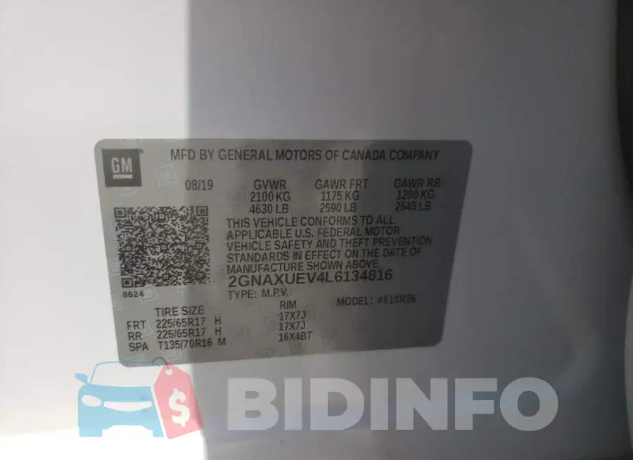 2GNAXUEV4L6134816 Photo# 10