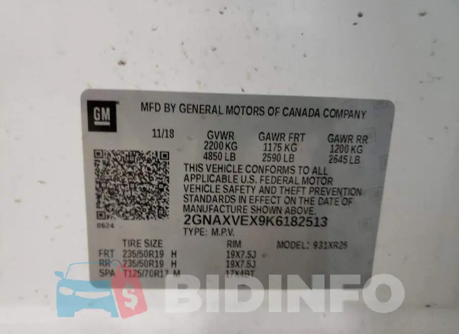 2GNAXVEX9K6182513 Photo# 10