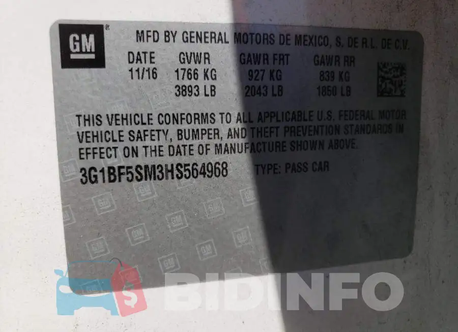 3G1BF5SM3HS564968 Photo# 10
