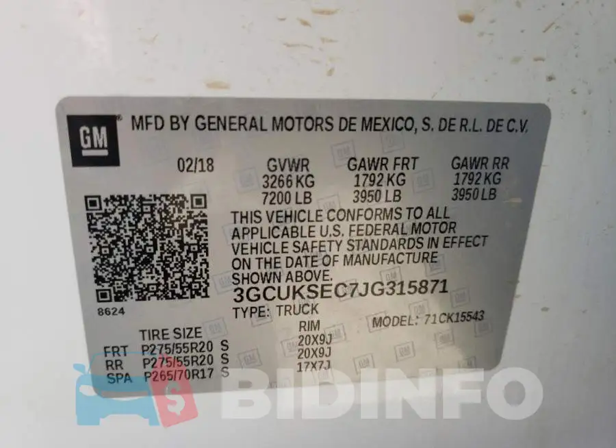 3GCUKSEC7JG315871 Photo# 10