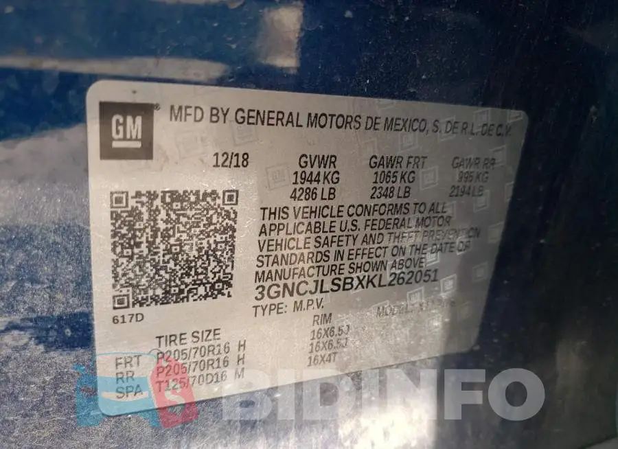 3GNCJLSBXKL262051 Photo# 10