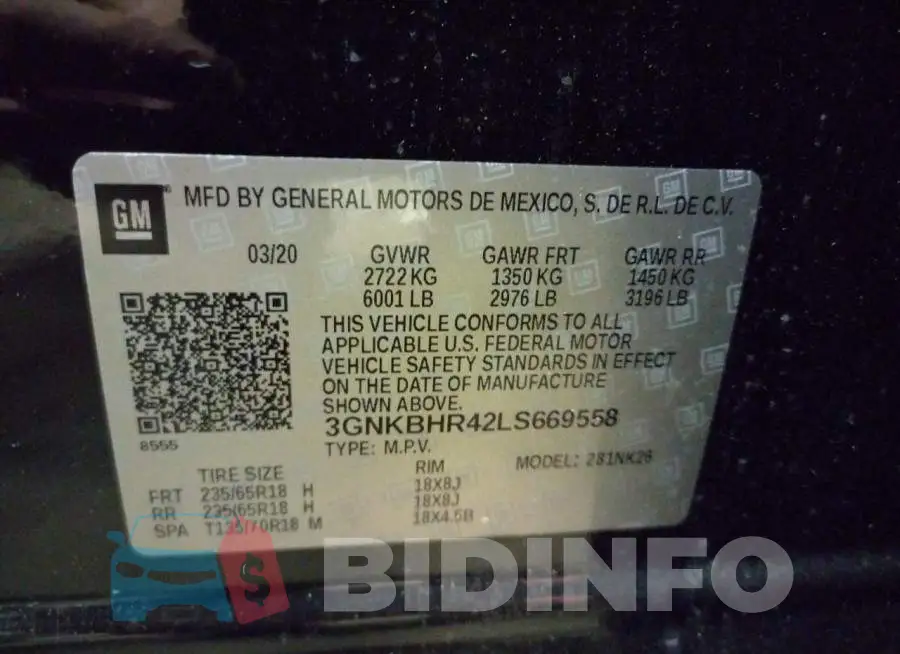 3GNKBHR42LS669558 Photo# 10