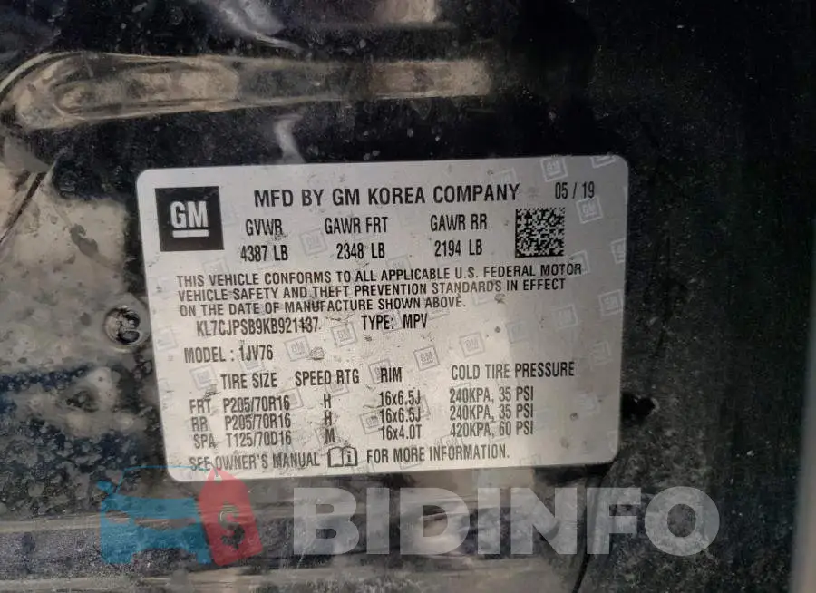 KL7CJPSB9KB921137 Photo# 10