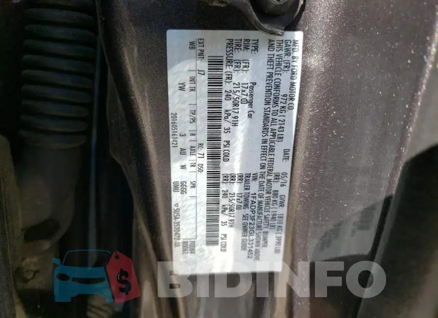 1FADP3F23GL331452 Photo# 10