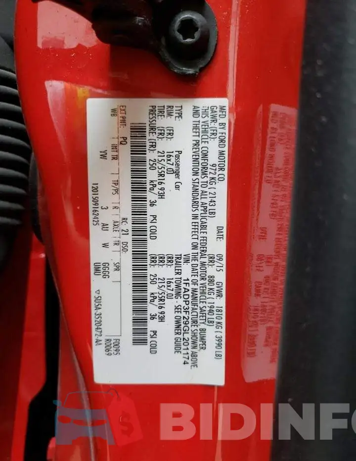 1FADP3F29GL201174 Photo# 10