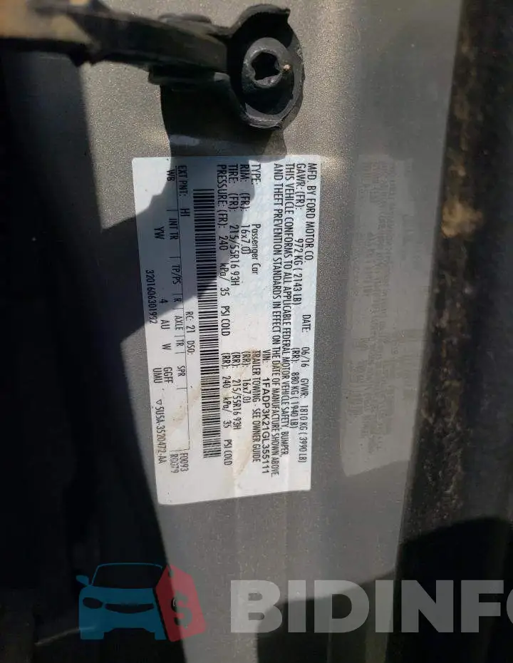 1FADP3K21GL355111 Photo# 10