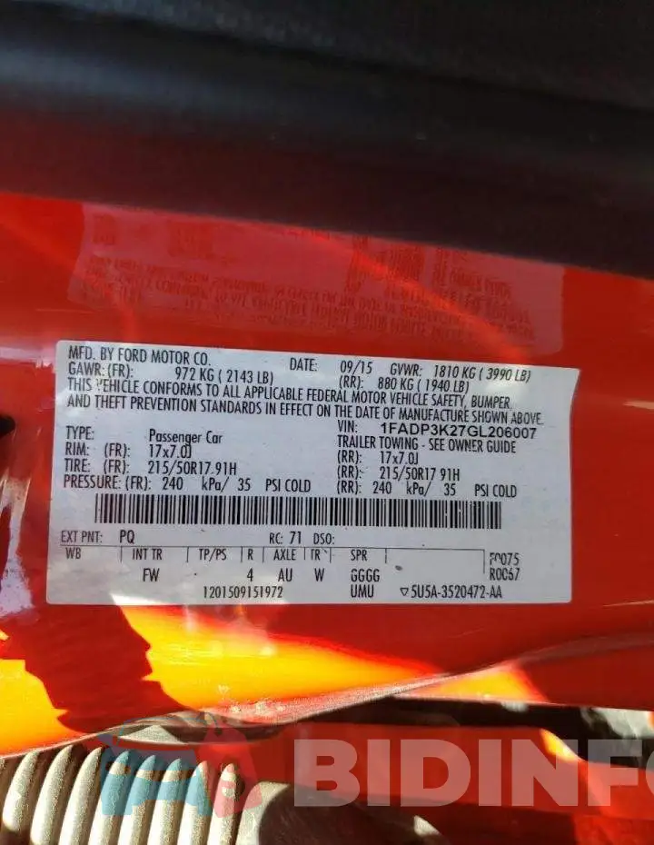 1FADP3K27GL206007 Photo# 10