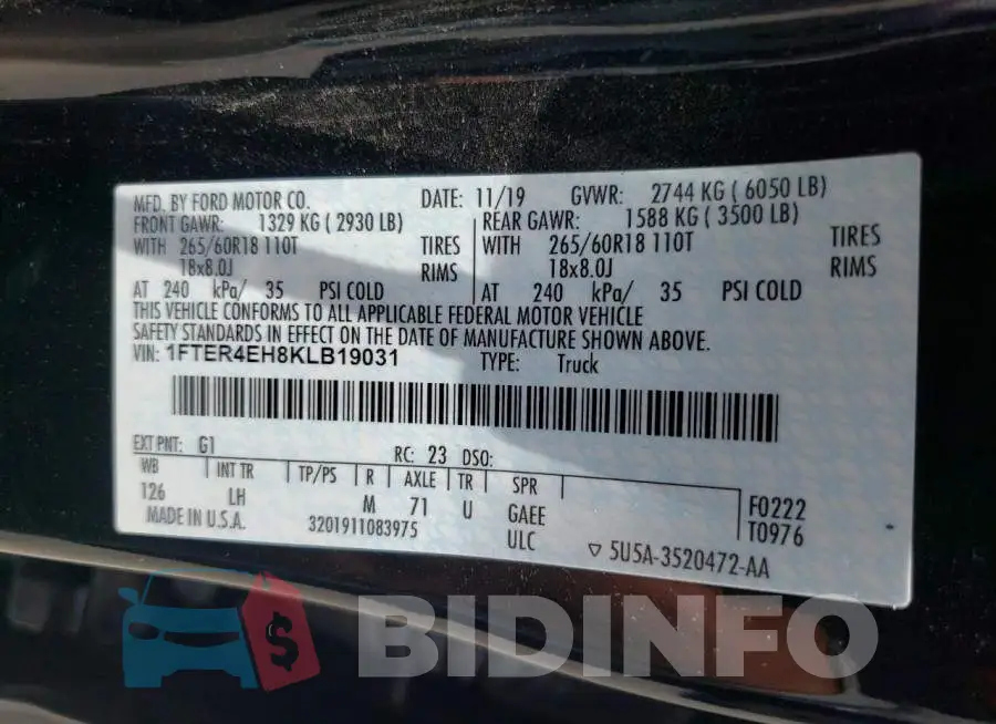 1FTER4EH8KLB19031 Photo# 10