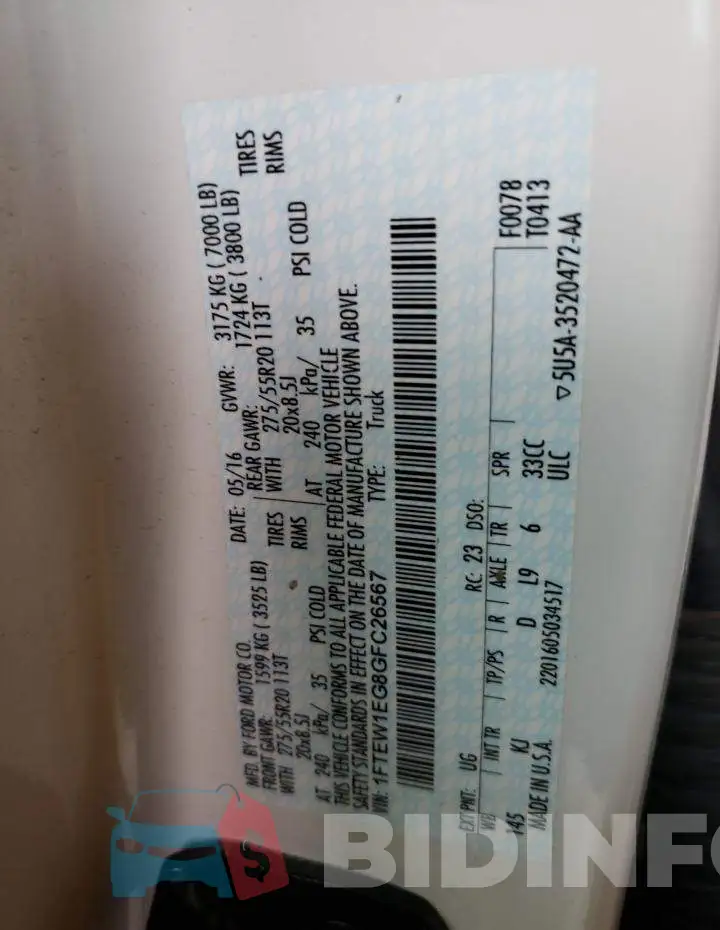 1FTEW1EG8GFC26567 Photo# 10