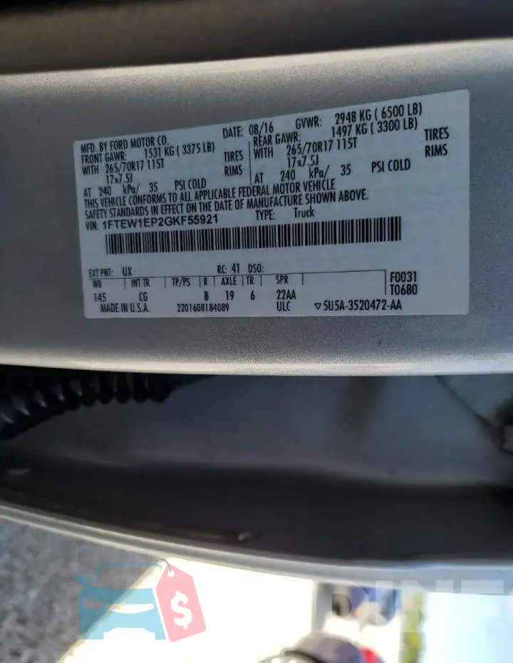 1FTEW1EP2GKF55921 Photo# 10