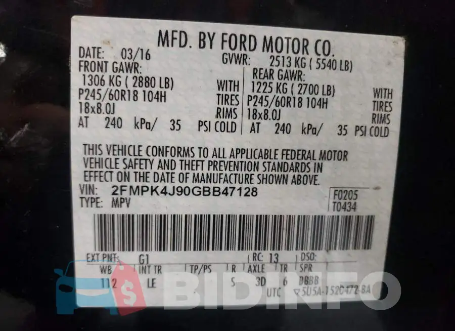2FMPK4J90GBB47128 Photo# 10