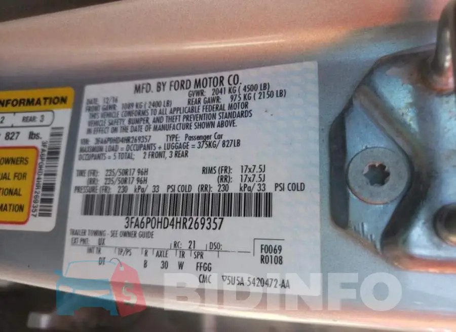 3FA6P0HD4HR269357 Photo# 10