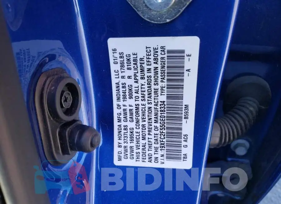 19XFC2F55GE018334 Photo# 10