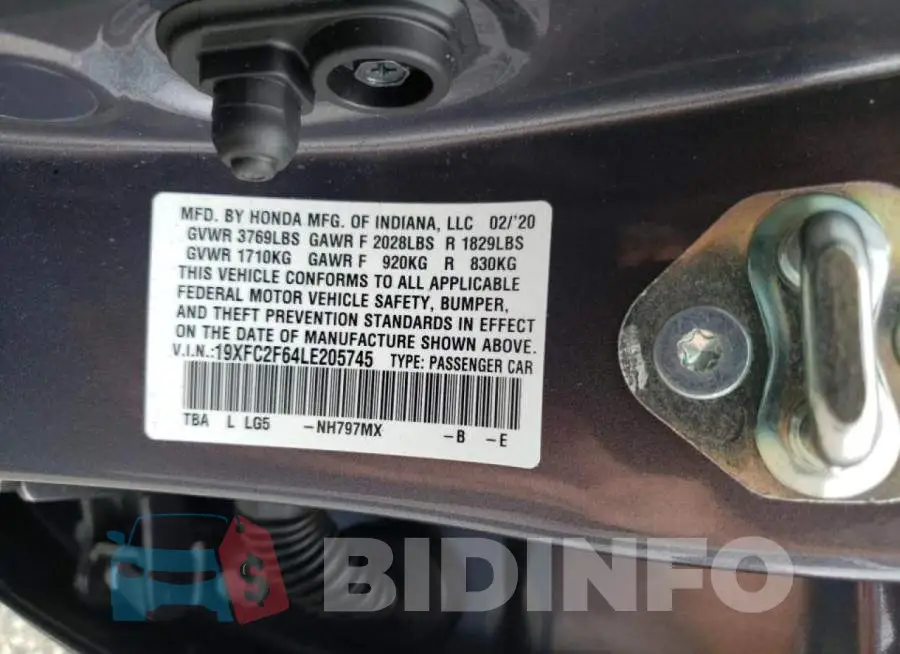 19XFC2F64LE205745 Photo# 10