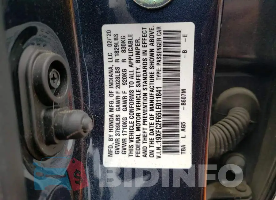 19XFC2F65LE011841 Photo# 10