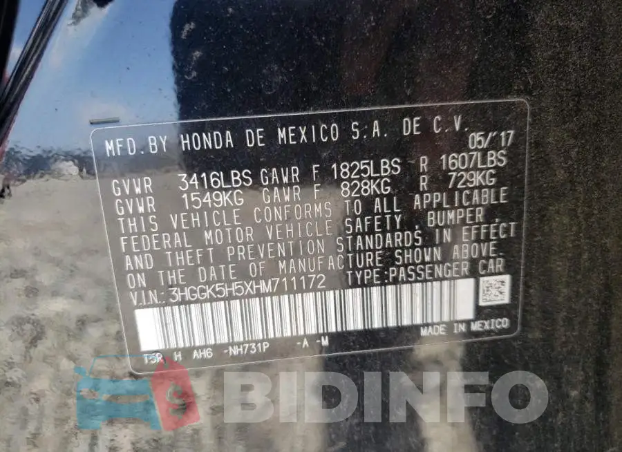 3HGGK5H5XHM711172 Photo# 10